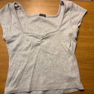 Brandy Melville Capped T shirt, grey, one size cropped